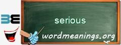 WordMeaning blackboard for serious